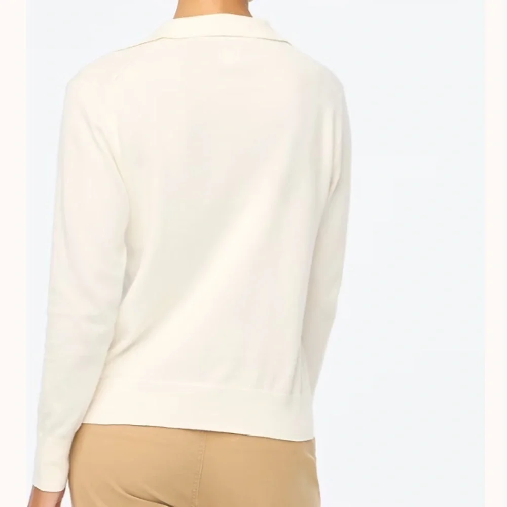 J crew ivory Cotton sweater-polo